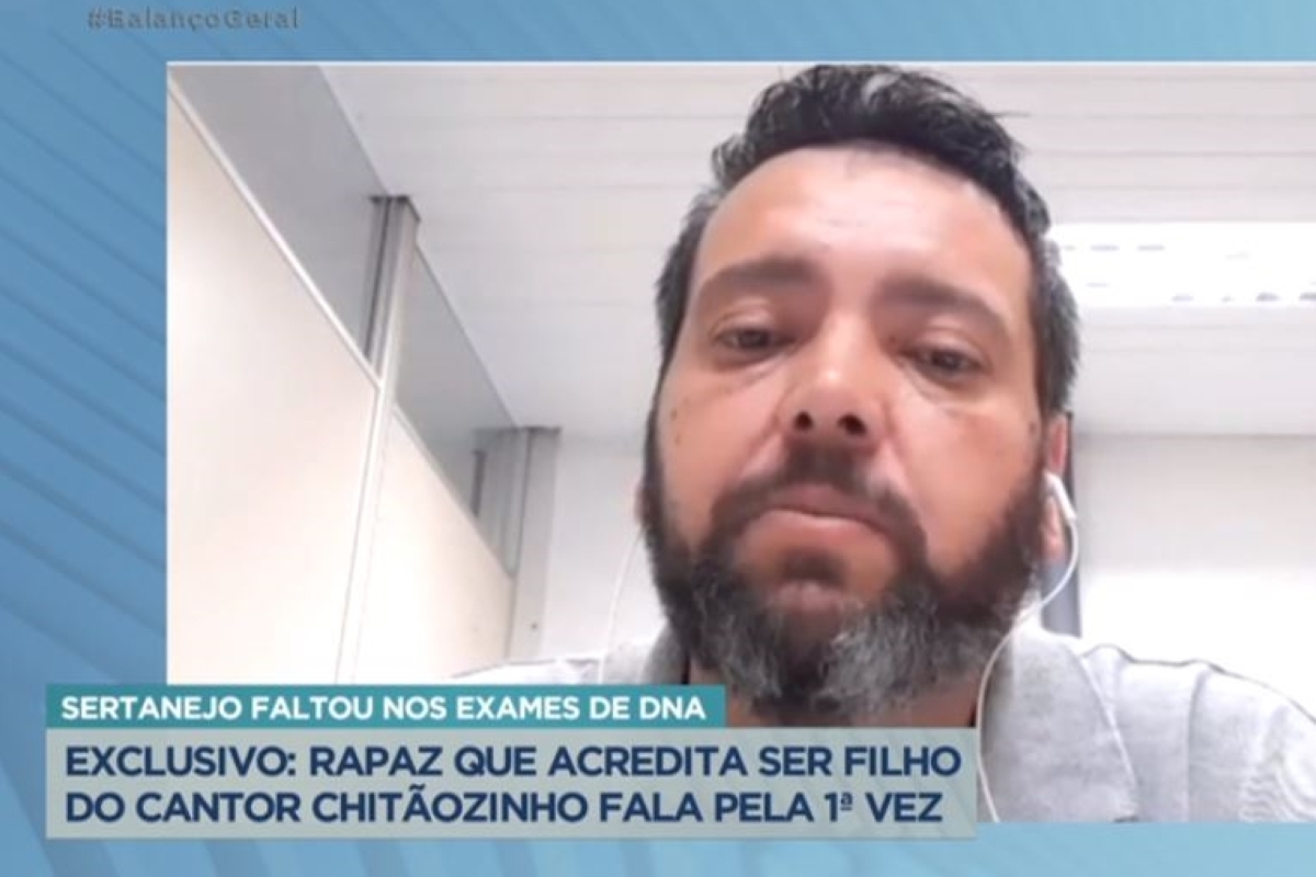 Homem alega ser filho de Chitãozinho (Foto: Reprodução/Record)