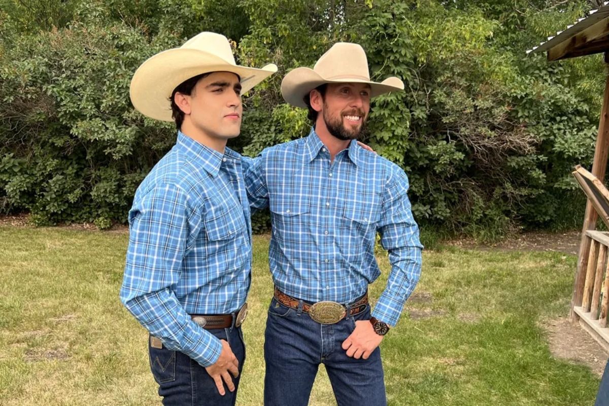 Caio Castro e Filipe Masetti Leite em bastidores de filme (Foto: Divulgação)